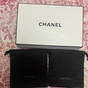 CHANEL White Box with Black Branded Dust Bags